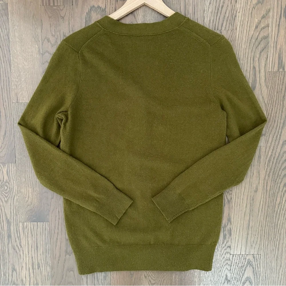 J. Crew V-Neck Long Sleeve Cashmere Blend Cardigan Sweater in Light Oregano XS